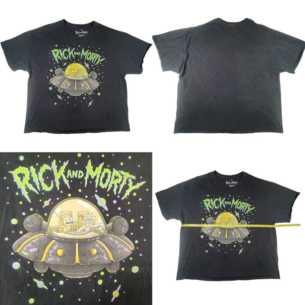 Rick & Morty Shirt Size 3XL Black color Adult Swim Cartoon Network